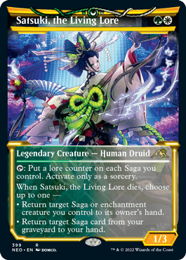 [399]【EN】【FOIL】■ショーケース■生ける伝承、佐津樹/Satsuki, the Living Lore【NEO】[R][多色]