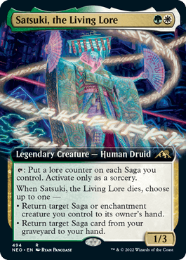 [494]【EN】【FOIL】■拡張アート■生ける伝承、佐津樹/Satsuki, the Living Lore【NEO】[R][多色]