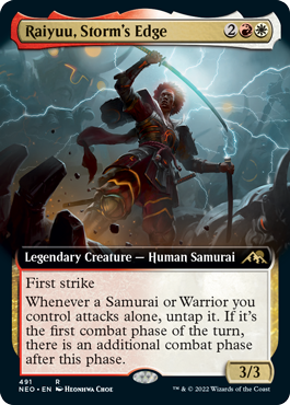 [491]【EN】【FOIL】■拡張アート■嵐の切先、雷遊/Raiyuu, Storm's Edge【NEO】[R][多色]