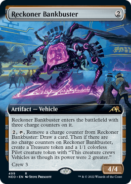 [499]【EN】【FOIL】■拡張アート■勢団の銀行破り/Reckoner Bankbuster【NEO】[R][茶]