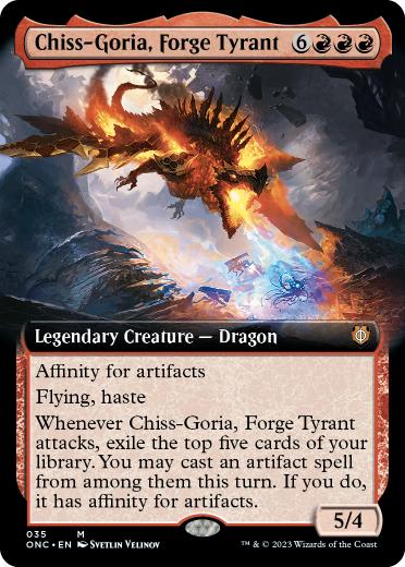 [035]【EN】【FOIL】■拡張アート■溶鉱炉の暴君、チス＝ゴリア/Chiss-Goria, Forge Tyrant【ONC】[M][赤]