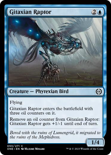 [053]【EN】ギタクシア派の猛禽/Gitaxian Raptor【ONE】[C][青]