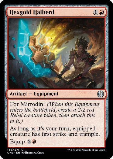 [136]【EN】呪い金の矛槍/Hexgold Halberd【ONE】[U][赤]