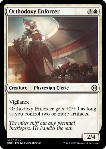 [025]【EN】【FOIL】正典の執行者/Orthodoxy Enforcer【ONE】[C][白]
