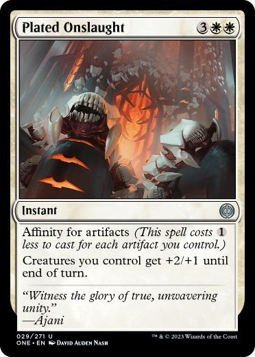 [029]【EN】【FOIL】板金鎧の猛攻/Plated Onslaught【ONE】[U][白]