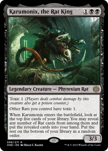 [098]【EN】【FOIL】ネズミの王、カルモニクス/Karumonix, the Rat King【ONE】[R][黒]