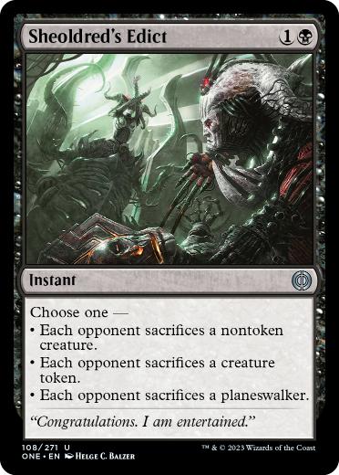 [108]【EN】【FOIL】シェオルドレッドの勅令/Sheoldred's Edict【ONE】[U][黒]