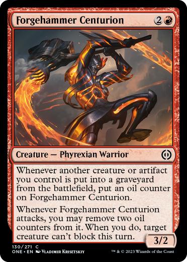 [130]【EN】【FOIL】鍛冶鎚の百長/Forgehammer Centurion【ONE】[C][赤]