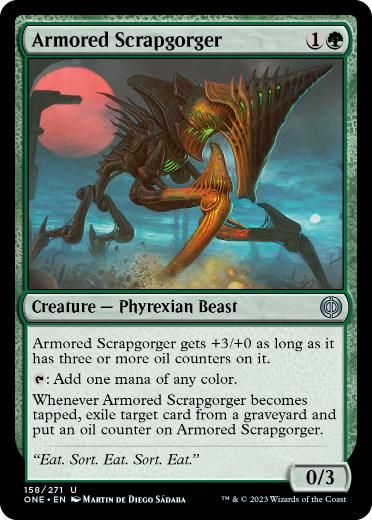 [158]【EN】【FOIL】硬化した屑鉄喰らい/Armored Scrapgorger【ONE】[U][緑]