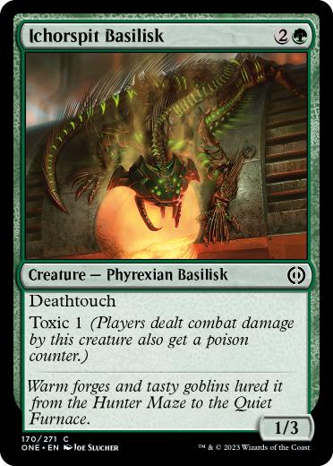 [170]【EN】【FOIL】胆液吐きのバジリスク/Ichorspit Basilisk【ONE】[C][緑]