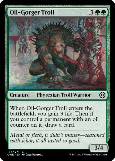[177]【EN】【FOIL】油喰らいのトロール/Oil-Gorger Troll【ONE】[C][緑]