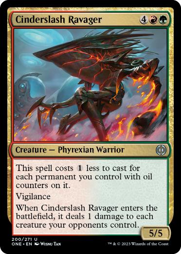 [200]【EN】【FOIL】燃えがら斬りの荒廃者/Cinderslash Ravager【ONE】[U][多色]