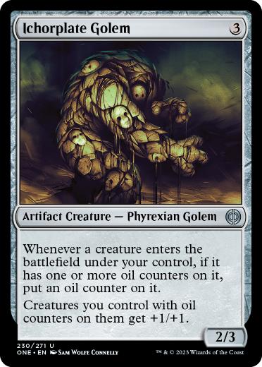 [230]【EN】【FOIL】胆液板のゴーレム/Ichorplate Golem【ONE】[U][茶]