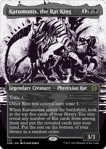 [307]【EN】■ボーダーレス■ネズミの王、カルモニクス/Karumonix, the Rat King【ONE】[R][黒]