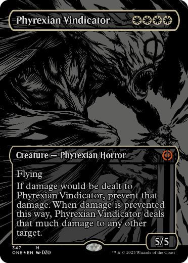 [347]【EN】【オイルスリックFOIL】ファイレクシアの立証者/Phyrexian Vindicator【ONE】[M][白]