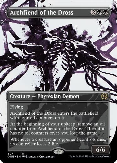 [304]【EN】【FOIL】■ボーダーレス■ドロスの魔神/Archfiend of the Dross【ONE】[R][黒]
