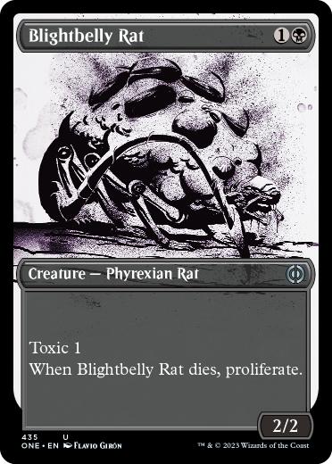 [435]【EN】【S&CFOIL】■ショーケース■腐り腹のネズミ/Blightbelly Rat【ONE】[U][黒]
