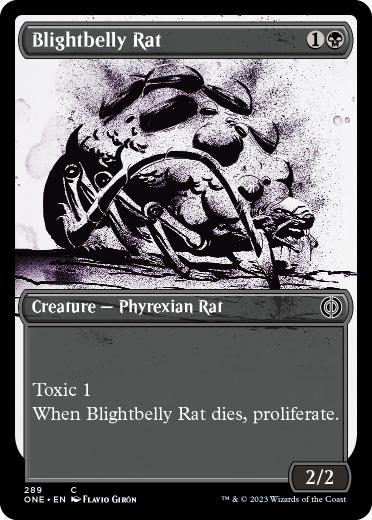 [289]【EN】【FOIL】■ショーケース■腐り腹のネズミ/Blightbelly Rat【ONE】[C][黒]