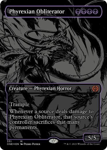 [351]【EN】【オイルスリックFOIL】ファイレクシアの抹消者/Phyrexian Obliterator【ONE】[M][黒]