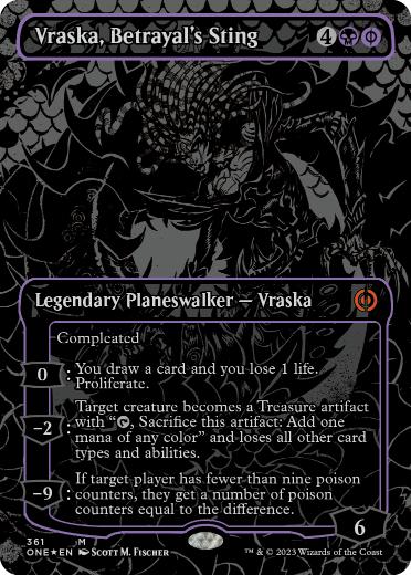 [361]【EN】【オイルスリックFOIL】裏切りの棘、ヴラスカ/Vraska, Betrayal's Sting【ONE】[M][黒]