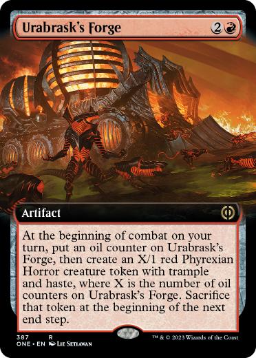 [387]【EN】【FOIL】■拡張アート■ウラブラスクの溶鉱炉/Urabrask's Forge【ONE】[R][赤]