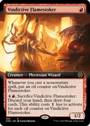 [388]【EN】【FOIL】■拡張アート■執念深い炎焚き/Vindictive Flamestoker【ONE】[R][赤]