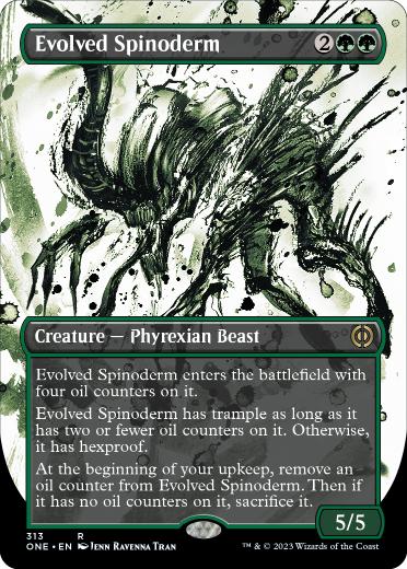 [313]【EN】【FOIL】■ボーダーレス■進化したスパイノダーム/Evolved Spinoderm【ONE】[R][緑]
