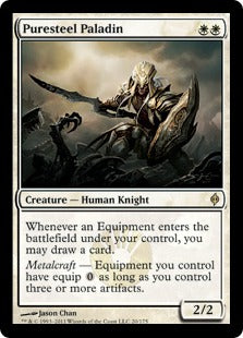 [020]【EN】【FOIL】純鋼の聖騎士/Puresteel Paladin【NPH】[R][白]