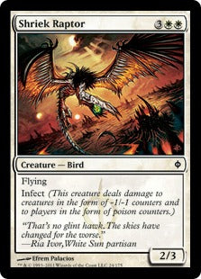 [024]【EN】【FOIL】金切り声の猛禽/Shriek Raptor【NPH】[C][白]