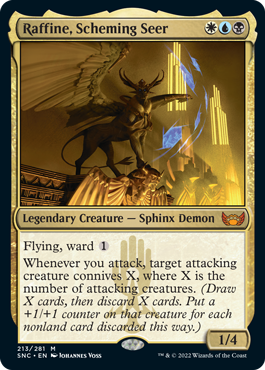 [213]【EN】【FOIL】策謀の予見者、ラフィーン/Raffine, Scheming Seer【SNC】[M][多色]