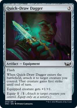 [243]【EN】【FOIL】早抜きの短剣/Quick-Draw Dagger【SNC】[C][茶]