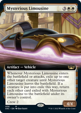[408]【EN】【FOIL】■拡張アート■謎めいたリムジン/Mysterious Limousine【SNC】[R][白]