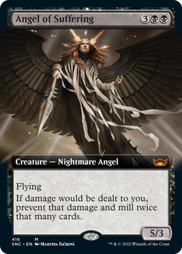 [416]【EN】【FOIL】■拡張アート■受難の天使/Angel of Suffering【SNC】[M][黒]