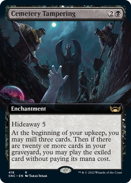 [418]【EN】【FOIL】■拡張アート■墓所細工/Cemetery Tampering【SNC】[R][黒]