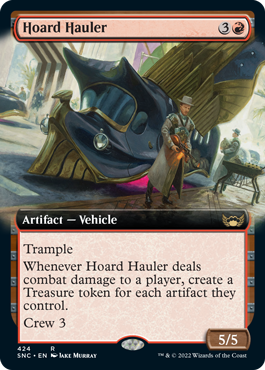 [424]【EN】【FOIL】■拡張アート■貯めこむ運び屋/Hoard Hauler【SNC】[R][赤]