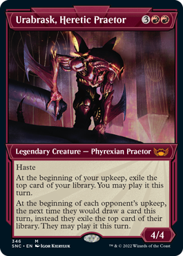 [346]【EN】【FOIL】■ショーケース■異端の法務官、ウラブラスク/Urabrask, Heretic Praetor【SNC】[M][赤]