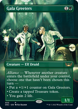 [450]【EN】【FOIL】■ボーダーレス■祝祭の出迎え/Gala Greeters【SNC】[R][緑]