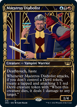 [318]【EN】【FOIL】■ショーケース■貴顕廊一家の悪魔信者/Maestros Diabolist【SNC】[R][多色]