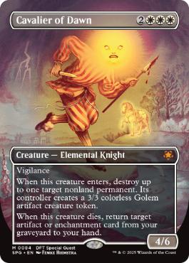 [084]【EN】【FOIL】■ボーダーレス■暁の騎兵/Cavalier of Dawn【SPG】[M][白]