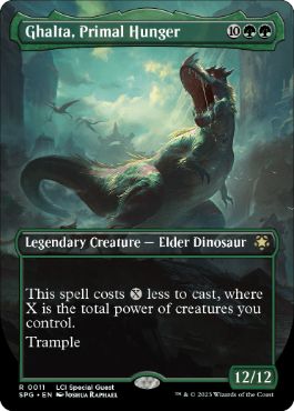 [011]【EN】【FOIL】■ボーダーレス■原初の飢え、ガルタ/Ghalta, Primal Hunger【SPG】[R][緑]
