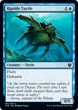 [061]【EN】【FOIL】激浪の亀/Riptide Turtle【THB】[C][青]