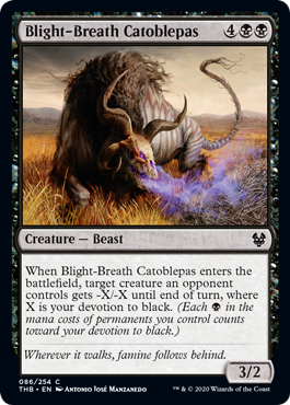 [086]【EN】【FOIL】枯れ息吹のカトブレパス/Blight-Breath Catoblepas【THB】[C][黒]