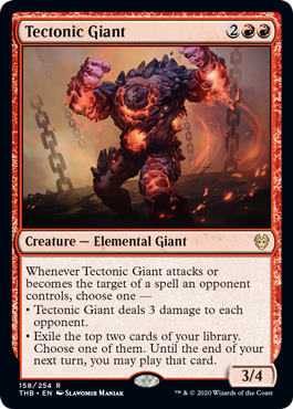 [158]【EN】【FOIL】地盤の巨人/Tectonic Giant【THB】[R][赤]