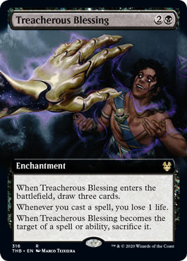 [316]【EN】【FOIL】■拡張アート■裏切る恵み/Treacherous Blessing【THB】[R][黒]