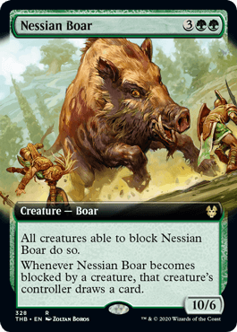 [328]【EN】【FOIL】■拡張アート■ネシアンの猪/Nessian Boar【THB】[R][緑]