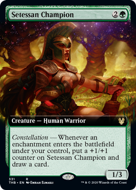 [331]【EN】【FOIL】■拡張アート■セテッサの勇者/Setessan Champion【THB】[R][緑]