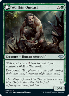 [229]【EN】狼族ののけ者/Wolfkin Outcast【VOW】[U][緑]