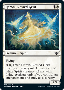 [019]【EN】【FOIL】鷺恵みの霊/Heron-Blessed Geist【VOW】[C][白]