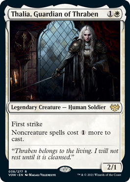 [038]【EN】【FOIL】スレイベンの守護者、サリア/Thalia, Guardian of Thraben【VOW】[R][白]