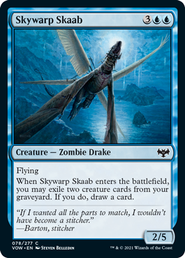 [078]【EN】【FOIL】空ねじれのスカーブ/Skywarp Skaab【VOW】[C][青]